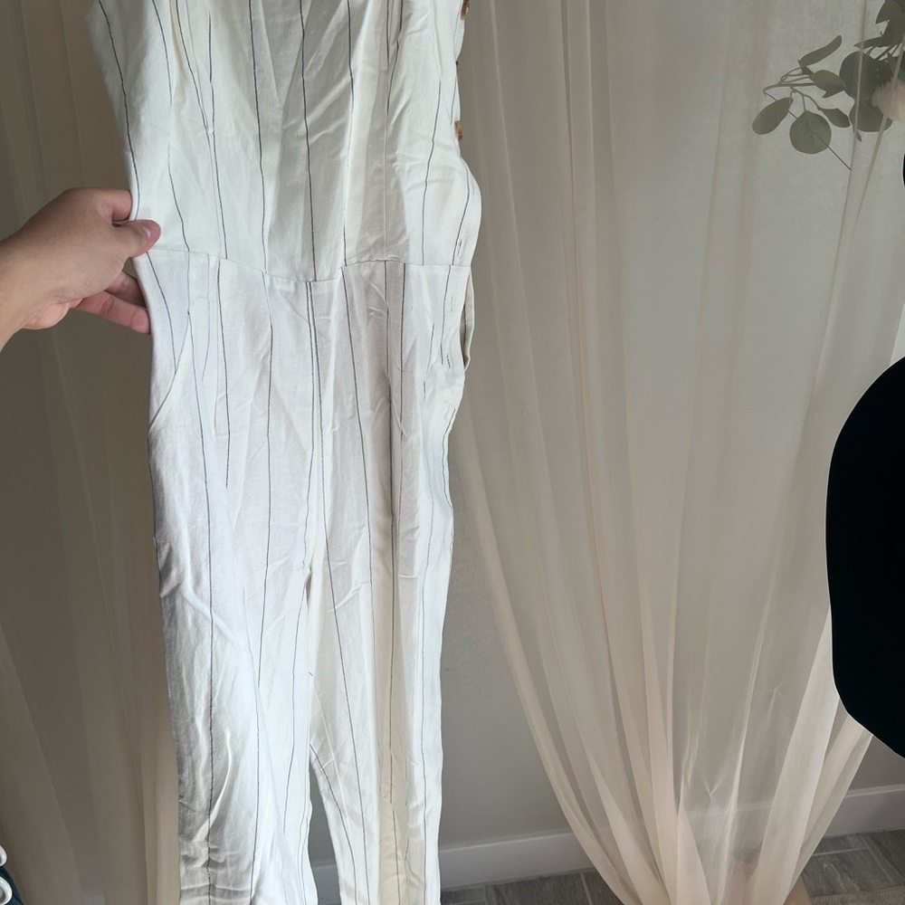 Heartloom Cream and Black Striped Jumpsuit